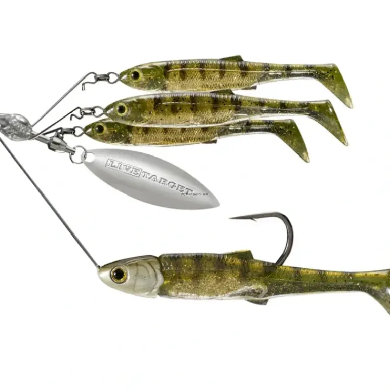 LiveTarget BaitBall Spinner Rig, Large, 5/0 Hook, 1/2 oz, Gold Perch - Your Premium Fishing Gear Store Rods Lines Baits Accessories* Bait