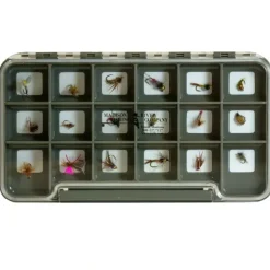 Logo Waterproof Clear Thin Fly Box 18 Magnetic Compartments - Your Premium Fishing Gear Store Rods Lines Baits Accessories* Fly Fishing