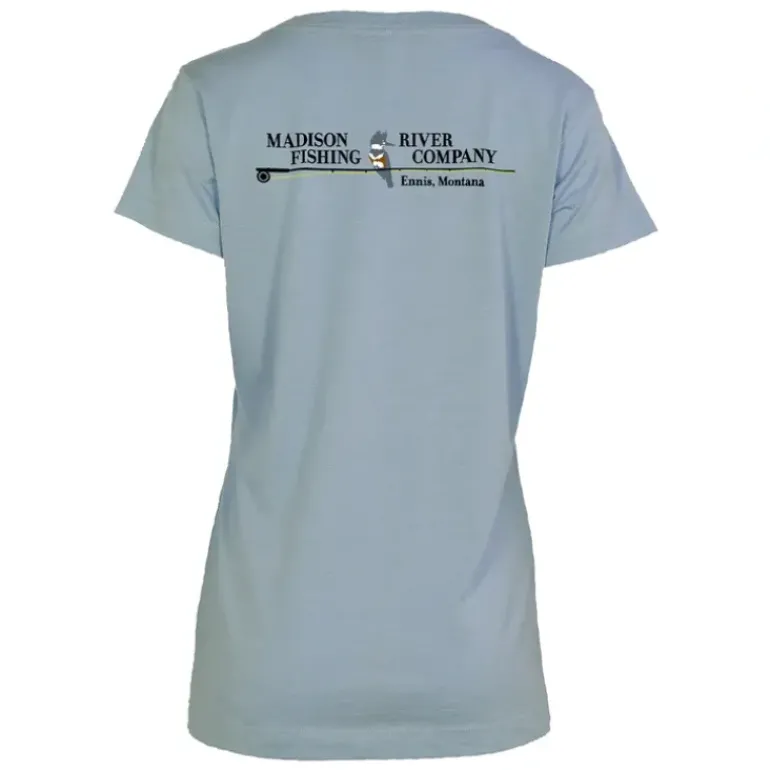 Logo Womens Essential S/S Scoop Neck w/Back Logo T-Shirt Blue Fog - Your Premium Fishing Gear Store Rods Lines Baits Accessories* Fishing Line