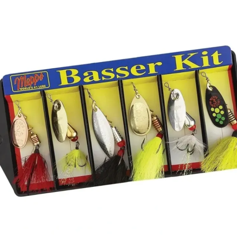 Mepps Dressed Bass Lure Assortment Basser Kit 6 Spinners - Your Premium Fishing Gear Store Rods Lines Baits Accessories* Shop All