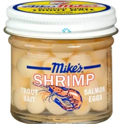 Mike's Shrimp Salmon Eggs White 1.1 oz Jar - Your Premium Fishing Gear Store Rods Lines Baits Accessories* Bait