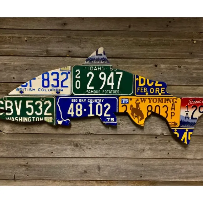 Mixed Pacific Northwest Steelhead License Plate Art - Your Premium Fishing Gear Store Rods Lines Baits Accessories* Shop All