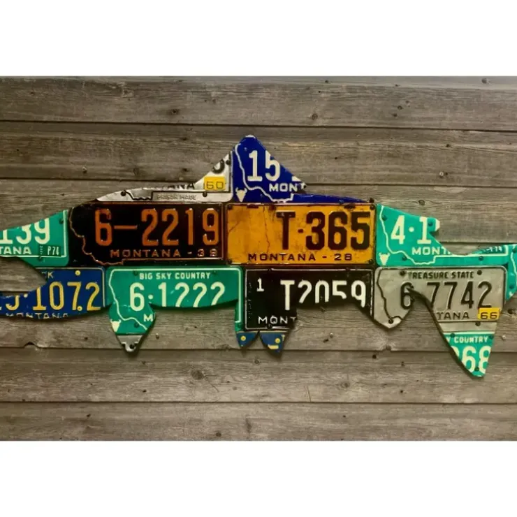 50" Montana Brown Trout License Plate Art - Your Premium Fishing Gear Store Rods Lines Baits Accessories^ Shop