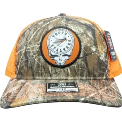 MTS Skull Logo 112 Realtree Edge/Neon Orange Trucker - Your Premium Fishing Gear Store Rods Lines Baits Accessories* Shop All