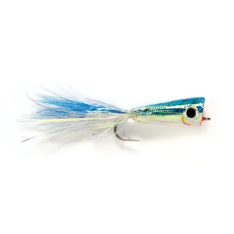 Mylar Popper Blue & White - Your Premium Fishing Gear Store Rods Lines Baits Accessories* Fly Fishing