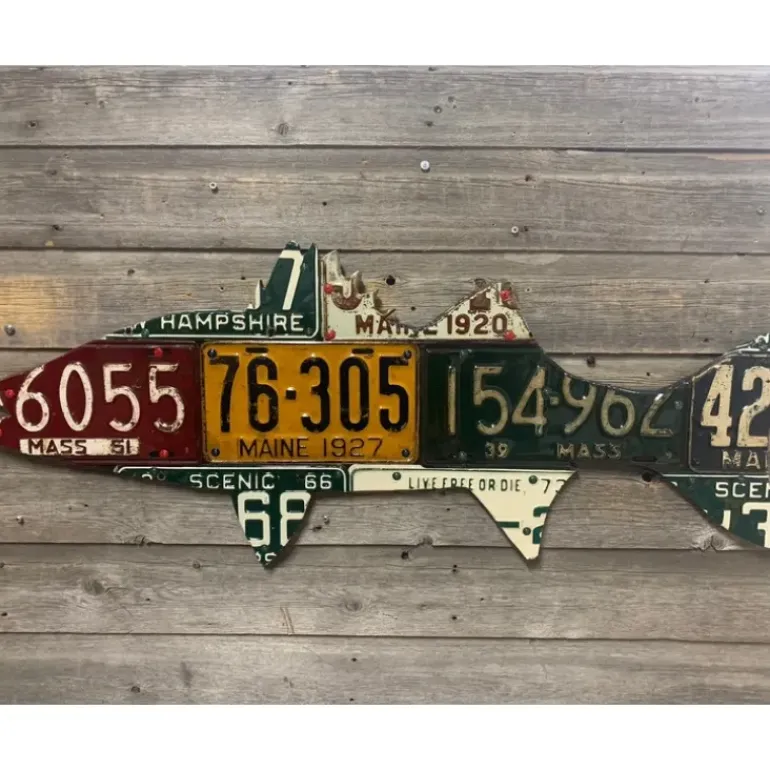 New England Striped Bass License Plate Art - Your Premium Fishing Gear Store Rods Lines Baits Accessories* Shop All