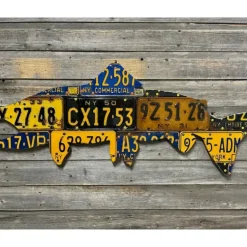 50" New York Vintage Brown Trout License Plate Art - Your Premium Fishing Gear Store Rods Lines Baits Accessories^ Store
