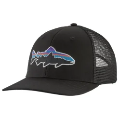 Patagonia Fitz Roy Trout Trucker Hat Black Mid Crown - Your Premium Fishing Gear Store Rods Lines Baits Accessories* Shop All