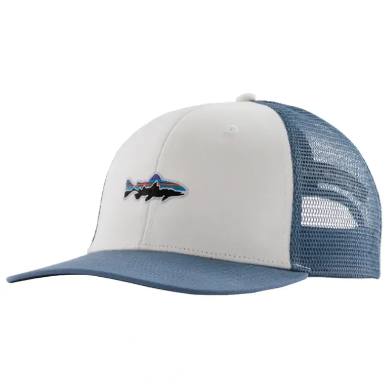 Patagonia Stand Up Trout Trucker Hat White - Your Premium Fishing Gear Store Rods Lines Baits Accessories* Shop All