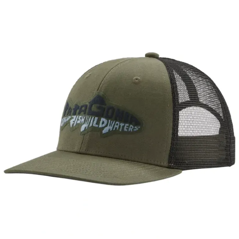 Patagonia Take a Stand Trucker Hat Wild Waterline: Utility Blue - Your Premium Fishing Gear Store Rods Lines Baits Accessories* Fishing Line