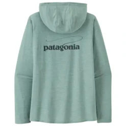 Patagonia Womens Cap Cool Daily Graphic Hoody Casting Logo: Thermal Blue X-Dye - Your Premium Fishing Gear Store Rods Lines Baits Accessories* Shop All