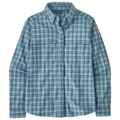 Patagonia Women's Early Rise Stretch Shirt Santa Cruz: Lago Blue - Your Premium Fishing Gear Store Rods Lines Baits Accessories* Fly Fishing