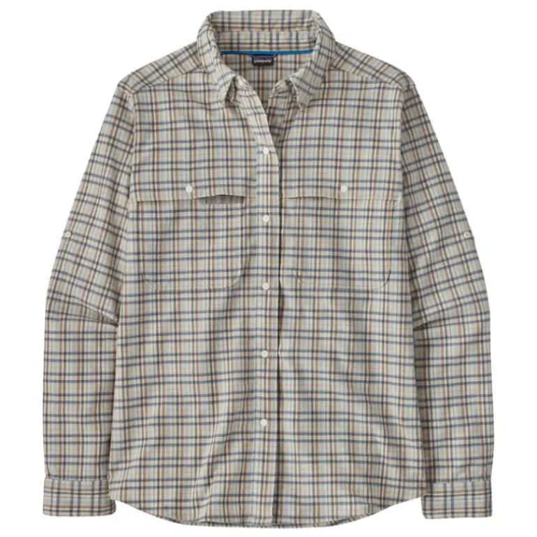 Patagonia Womens Early Rise Stretch Shirt Santa Cruz: Wool White - Your Premium Fishing Gear Store Rods Lines Baits Accessories* Shop All