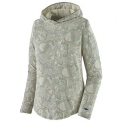 Patagonia Women's Tropic Comfort Natural Hoody Armadillo and Friends: Sleet Green - Your Premium Fishing Gear Store Rods Lines Baits Accessories* Shop All