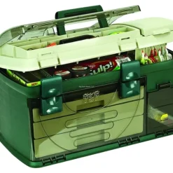 Plano Three-Drawer Tackle Box, X-Large, Green/Beige, 21x12x12" w/1-3500 Stow - Your Premium Fishing Gear Store Rods Lines Baits Accessories* Bait