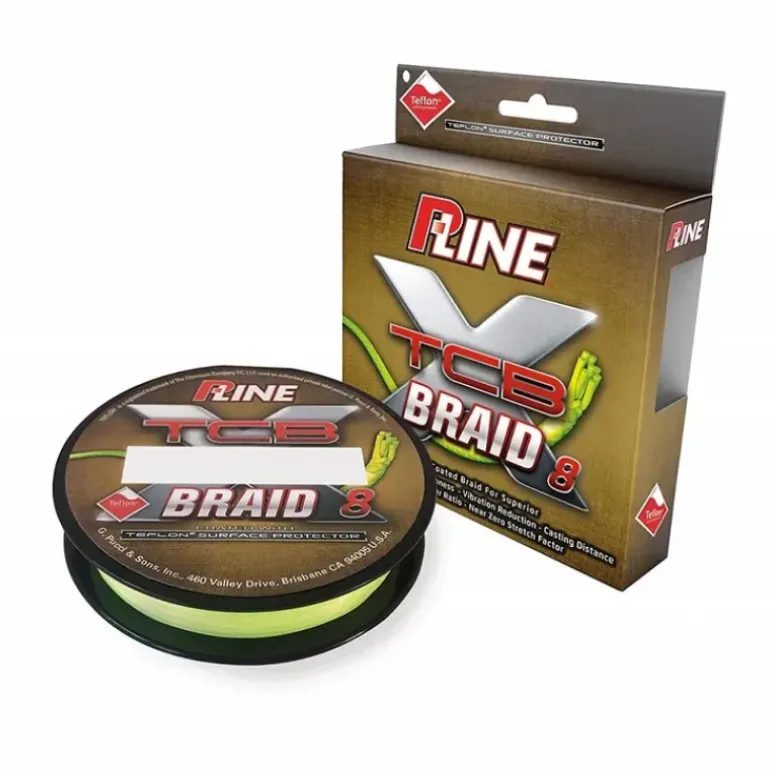 P-Line 8-Carrier Teflon Coated Braided Line (15-80lb, 150-300yd, Hi-Vis Yellow) - Your Premium Fishing Gear Store Rods Lines Baits Accessories* Fishing Line