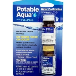 Potable Aqua Water Purification Tablets With Pa Plus - 1 Kit - Your Premium Fishing Gear Store Rods Lines Baits Accessories* Shop All