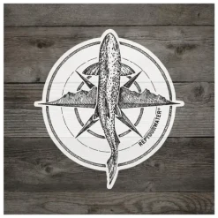 Rep Your Water Brown Trout Compass Sticker - Your Premium Fishing Gear Store Rods Lines Baits Accessories* Shop All