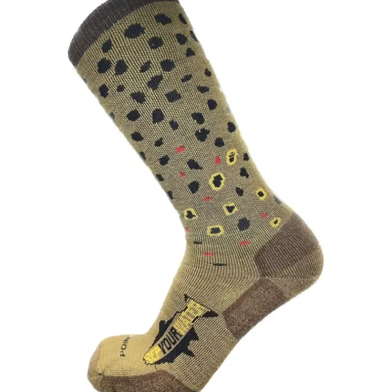 Rep Your Water Brown Trout Midweight Socks - Your Premium Fishing Gear Store Rods Lines Baits Accessories* Shop All