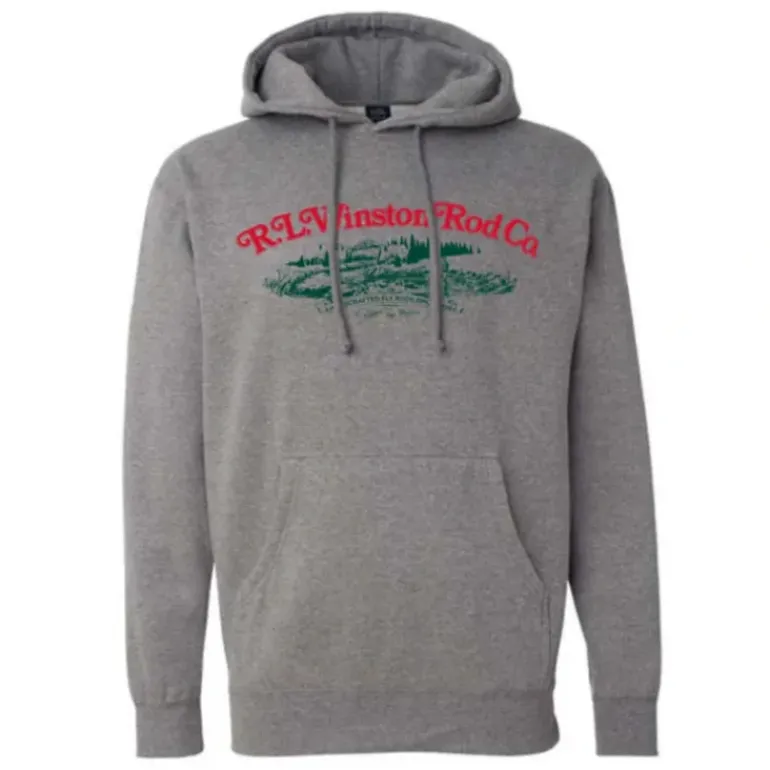 R. L. Winston Heritage Hoodie Heather Gray - Your Premium Fishing Gear Store Rods Lines Baits Accessories* Rods
