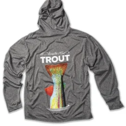 R.L. Winston Trout Tech Hooded Shirt Charcoal Grey - Your Premium Fishing Gear Store Rods Lines Baits Accessories* Shop All