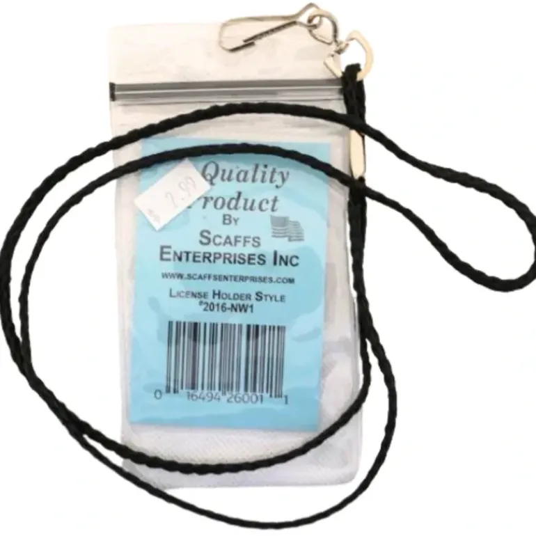Scaffs 36" Lanyard License Holder Zipseal 4" x 2 1/2" - Your Premium Fishing Gear Store Rods Lines Baits Accessories* Shop All