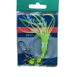 Sea Striker Fluke Flounder Hoochie Rig, Size 2/0, 40lb Leader, Chartreuse - Your Premium Fishing Gear Store Rods Lines Baits Accessories* Shop All