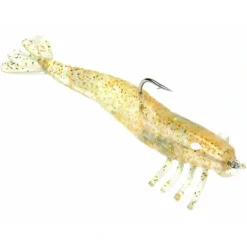 Sea Striker Rigged Shrimp, 3", 1/4 oz, Gold Glitter, 3/Pack - Your Premium Fishing Gear Store Rods Lines Baits Accessories* Shop All