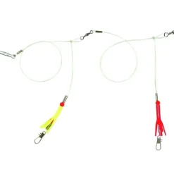Sea Striker Skirted Bottom Rig, 40lb Mono, 2-Drop, Red/White Skirts - Your Premium Fishing Gear Store Rods Lines Baits Accessories* Shop All