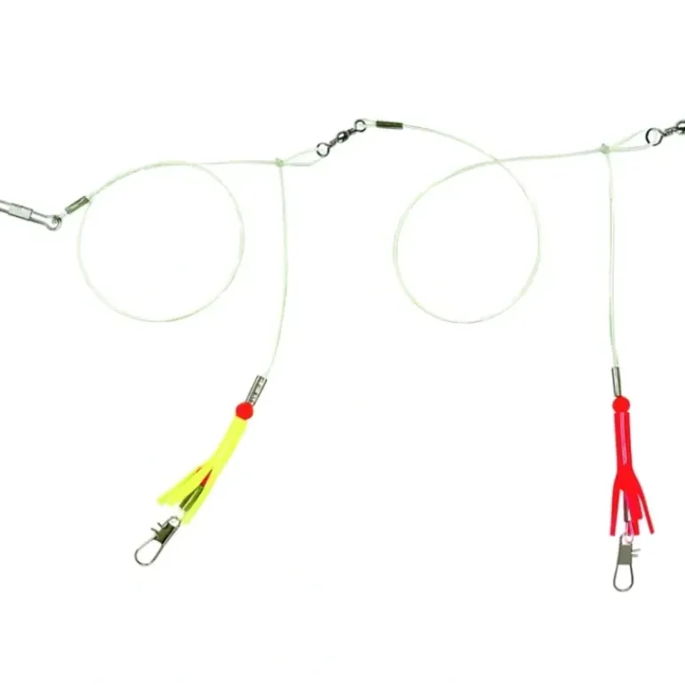 Sea Striker Skirted Bottom Rig, 40lb Mono, 2-Drop, Red/White Skirts - Your Premium Fishing Gear Store Rods Lines Baits Accessories* Shop All