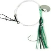 Sea Striker Squid Skirt Rig with Spinner, 3", 1/0 Wide Gap Hook, Green/Black Stripe - Your Premium Fishing Gear Store Rods Lines Baits Accessories* Shop All