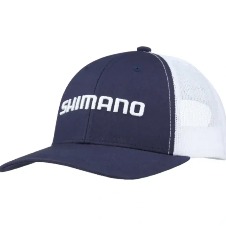 Shimano Logo Trucker Cap - Navy Blue - Your Premium Fishing Gear Store Rods Lines Baits Accessories* Shop All