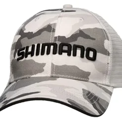 Shimano Smokey Trucker Cap, Camo White, One Size Fits Most - Your Premium Fishing Gear Store Rods Lines Baits Accessories* Shop All