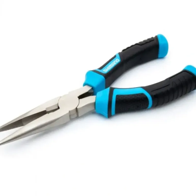 Shimano Brutas, 6", Needle Nose Pliers, Blk/Cyan Handles, High Carbon Steel - Your Premium Fishing Gear Store Rods Lines Baits Accessories* Shop All