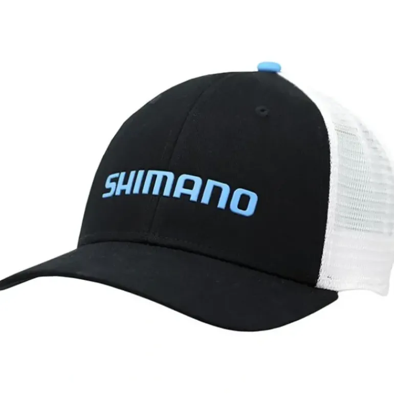 Shimano CCA Welded OSFM, Trucker Cap, Adjustable snapback closure, Black - Your Premium Fishing Gear Store Rods Lines Baits Accessories* Shop All