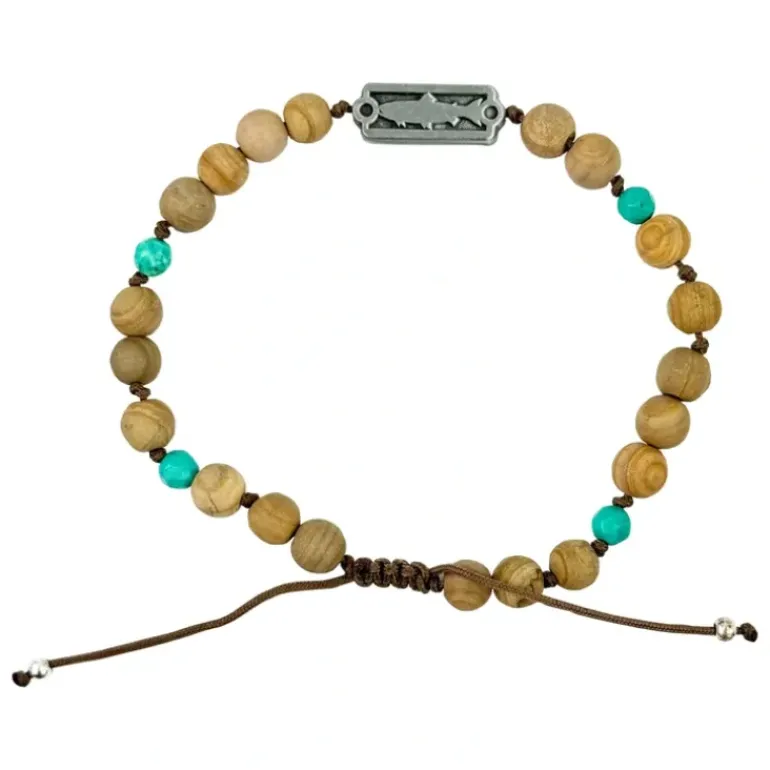 Sight Line Provisions Bead Bracelet Trout Sandalwood & Turquoise - Your Premium Fishing Gear Store Rods Lines Baits Accessories* Fishing Line