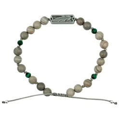 Sight Line Provisions Bead Bracelet Feather Grey & Malachite - Your Premium Fishing Gear Store Rods Lines Baits Accessories* Fishing Line