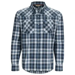 Simms Brackett LS Shirt Backcountry Blue Plaid - Your Premium Fishing Gear Store Rods Lines Baits Accessories* Shop All