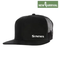 Simms CX Flat Brim Cap Black - Your Premium Fishing Gear Store Rods Lines Baits Accessories* Shop All