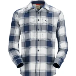 Simms Guide Flannel Navy/White Dimensional Buffalo - Your Premium Fishing Gear Store Rods Lines Baits Accessories* Shop All