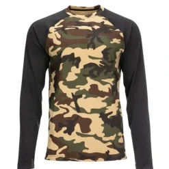 Simms Lightweight Baselayer Top Woodland Camo - Your Premium Fishing Gear Store Rods Lines Baits Accessories* Shop All