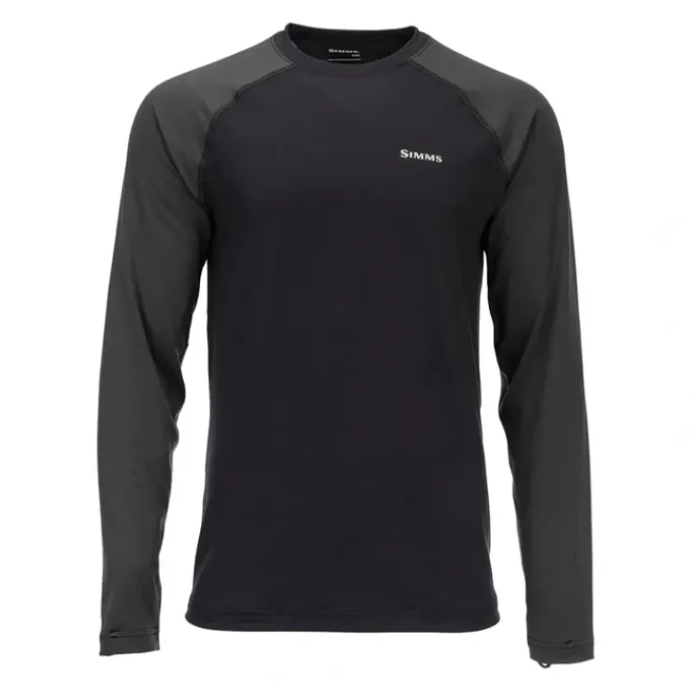 Simms Lightweight Baselayer Top - Black - Your Premium Fishing Gear Store Rods Lines Baits Accessories* Shop All