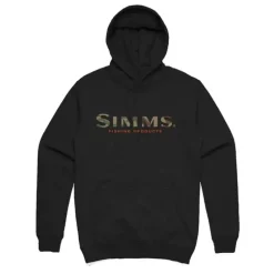 Simms Logo Hoody - Black - Your Premium Fishing Gear Store Rods Lines Baits Accessories* Shop All
