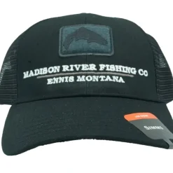 Simms Logo Trout Icon Trucker Black - Your Premium Fishing Gear Store Rods Lines Baits Accessories* Shop All