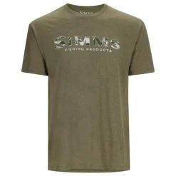 Simms Logo T-Shirt RC Dark Clover/Military Heather - Your Premium Fishing Gear Store Rods Lines Baits Accessories* Shop All