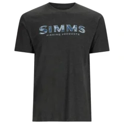 Simms Logo T-Shirt RC Neptune/Charcoal Heather - Your Premium Fishing Gear Store Rods Lines Baits Accessories* Shop All