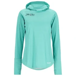 Simms Logo Womens SolarFlex Cooling Hoody Gulf Blue - Your Premium Fishing Gear Store Rods Lines Baits Accessories* Shop All