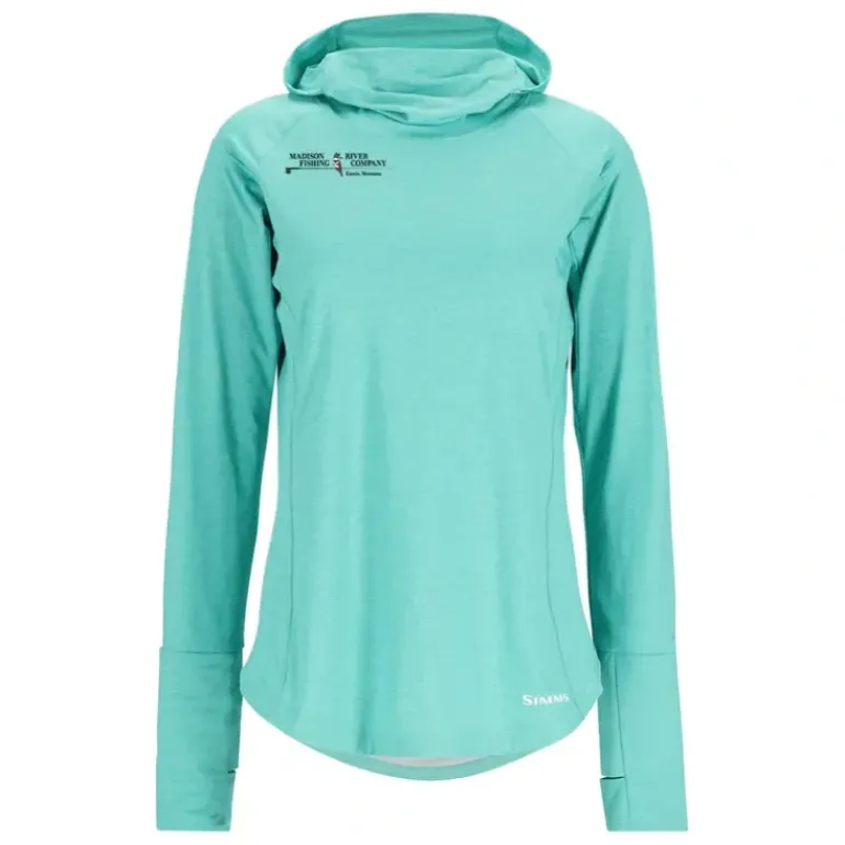 Simms Logo Womens SolarFlex Cooling Hoody Gulf Blue - Your Premium Fishing Gear Store Rods Lines Baits Accessories* Shop All
