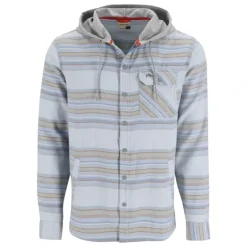 Simms Santee Flannel Hoody White/Pale Pine Blanket Stripe - Your Premium Fishing Gear Store Rods Lines Baits Accessories* Shop All