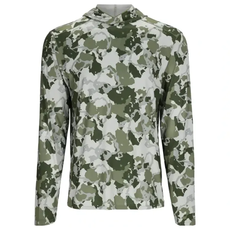 Simms SolarFlex Hoody Regiment Camo Clover - Your Premium Fishing Gear Store Rods Lines Baits Accessories* Shop All